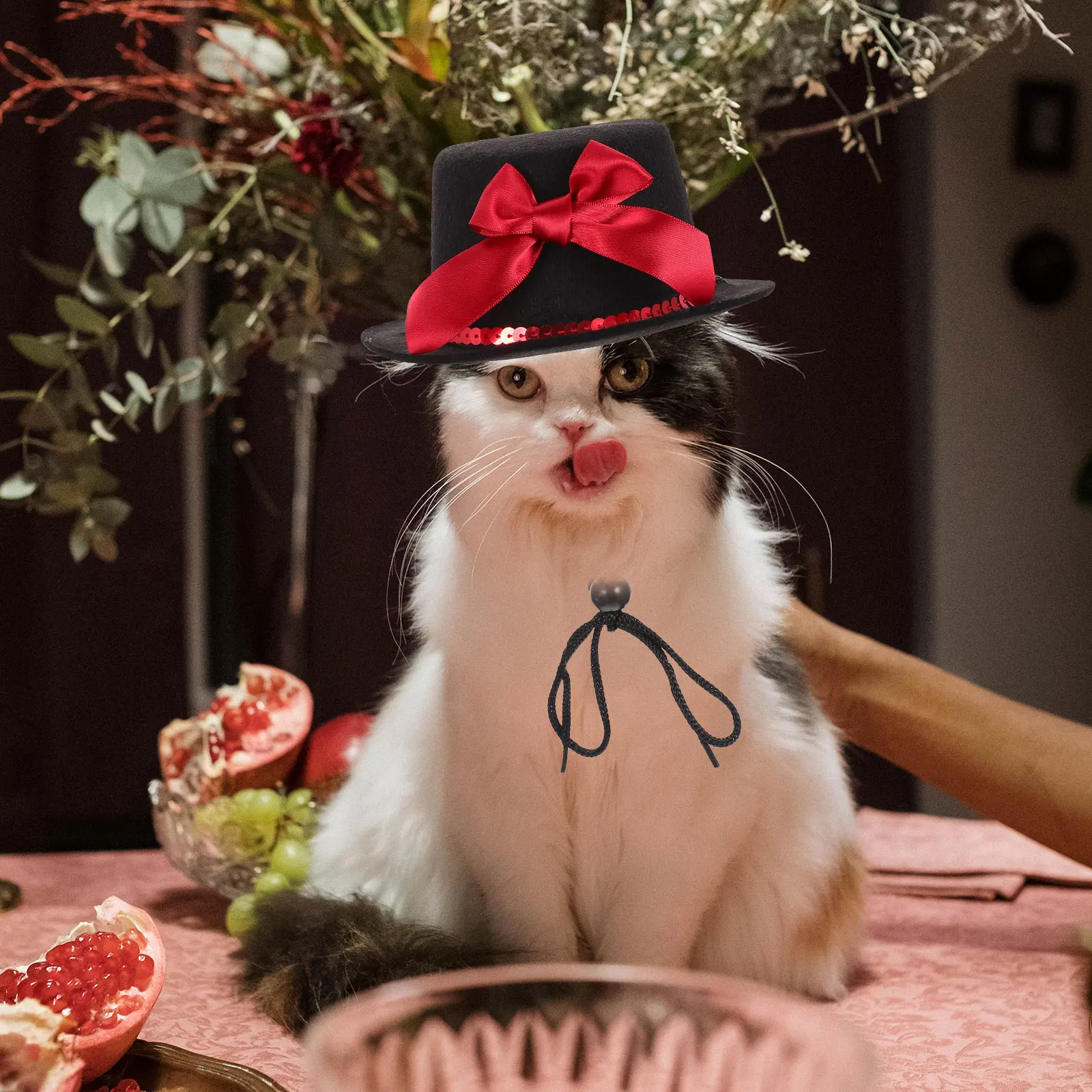 

Pet Bowler Hat Wear resistant Lightweight Dog Cat Hat Decor Photo Prop Puppy Kitten Fashion Accessory Christmas Party Gift