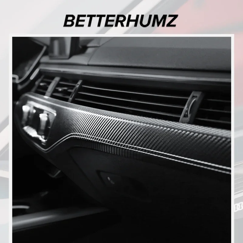 For Audi A4 B9 A5 2017-2024 Make of Alcantara Dashboard Panel Instrument Trim Strip Sticker Car Interior Tuning Accessories