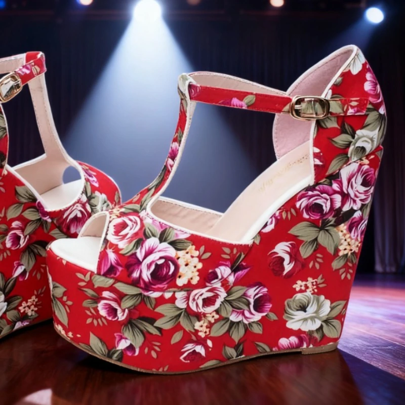 

LLXF Босоножки на танкетке 15 см на шпильке с открытым носком Туфли на высоком каблуке Женские туфли-лодочки с пряжкой Zapatos Mujer Маленькие размеры: 30 31 32 33-42 43