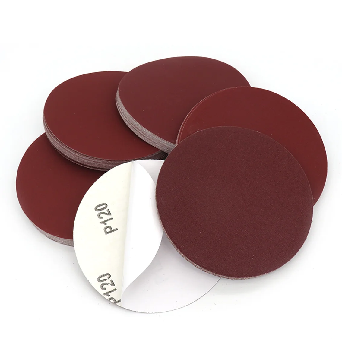 2-30pcs 5 Inch 125mm Adhesive Backed Red Sandpaper Dry Grinding Adhesive Wood Floor Metal Polishing Self-adhesive Adhesive