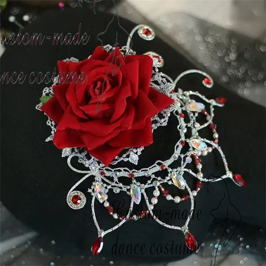 Rote Rose Blumen Kopfschmuck Haarschmuck Mädchen Ballerina Kopfbedeckung Don Quijote oder Paquita Kopfbedeckung