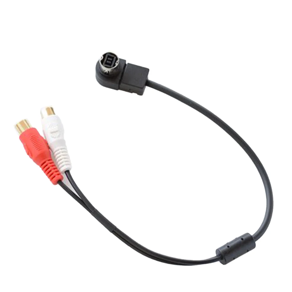 Adaptador de línea de Cable de Audio de entrada auxiliar para coche Alpine KCA-121B 2 RCA, 12V