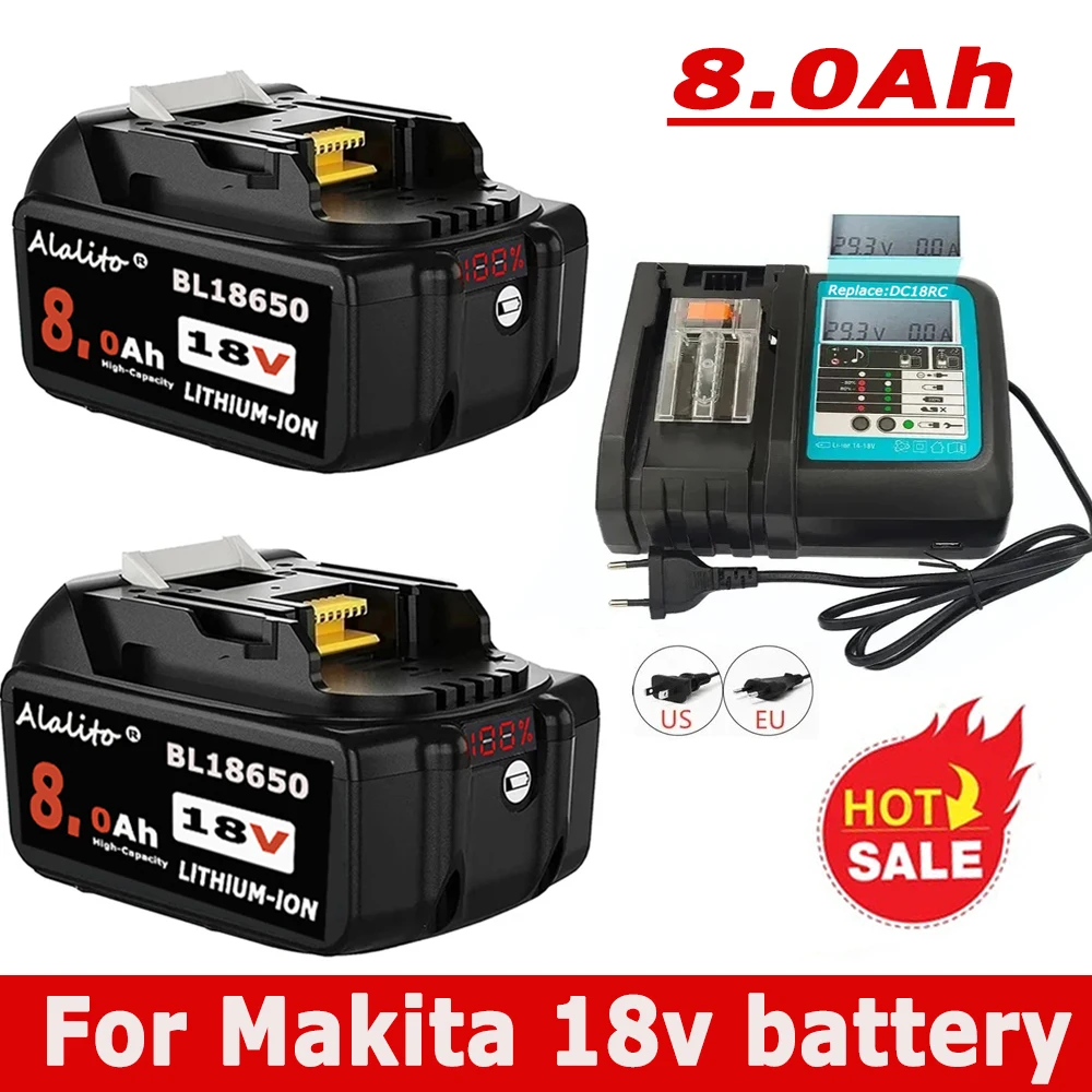 

Перезаряжаемая литий-ионная батарея для Makita 18 в Ач BL1840 BL1850 BL1860 с фотографическим экраном