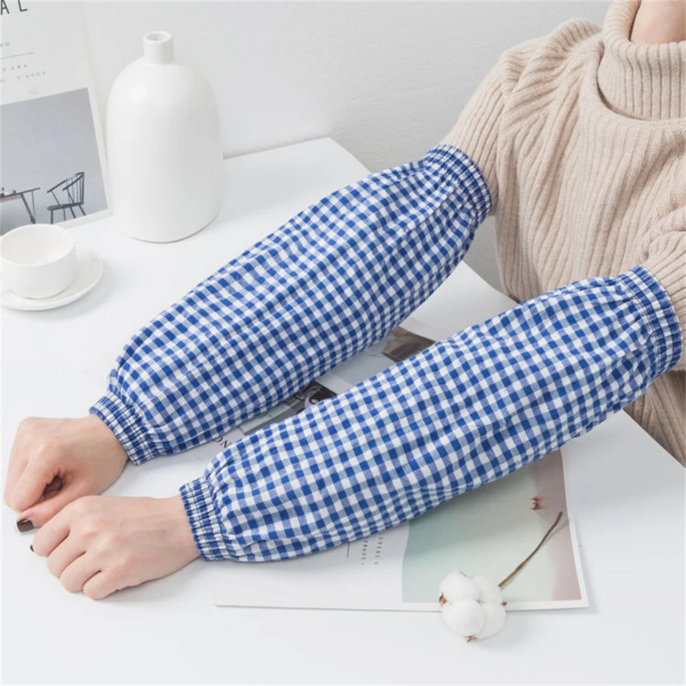 Pure Cotton Jacquard Lattice Four Needle Work Dirt Resistant Antifouling Dustproof Kitchen Supplies Sleeve Cuff Arm Cover