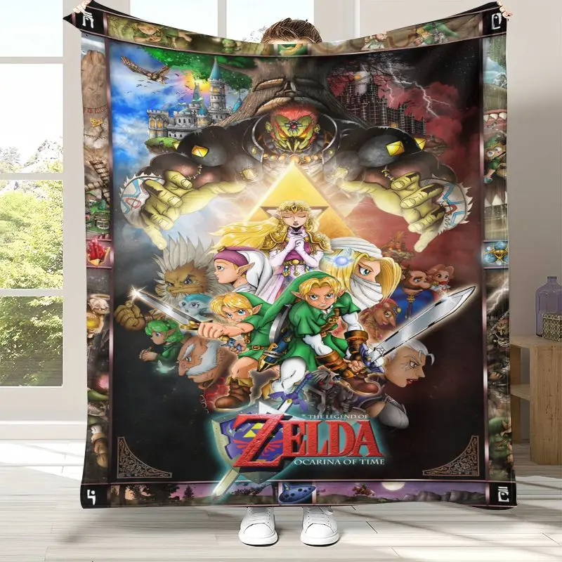 Vintage Game Z-Zelda Hylian Crest Link Soft Flannel Throw Blanket,Cozy Blanket for Bed,Sofa,Living Room,Camping,Home Decor,Gift