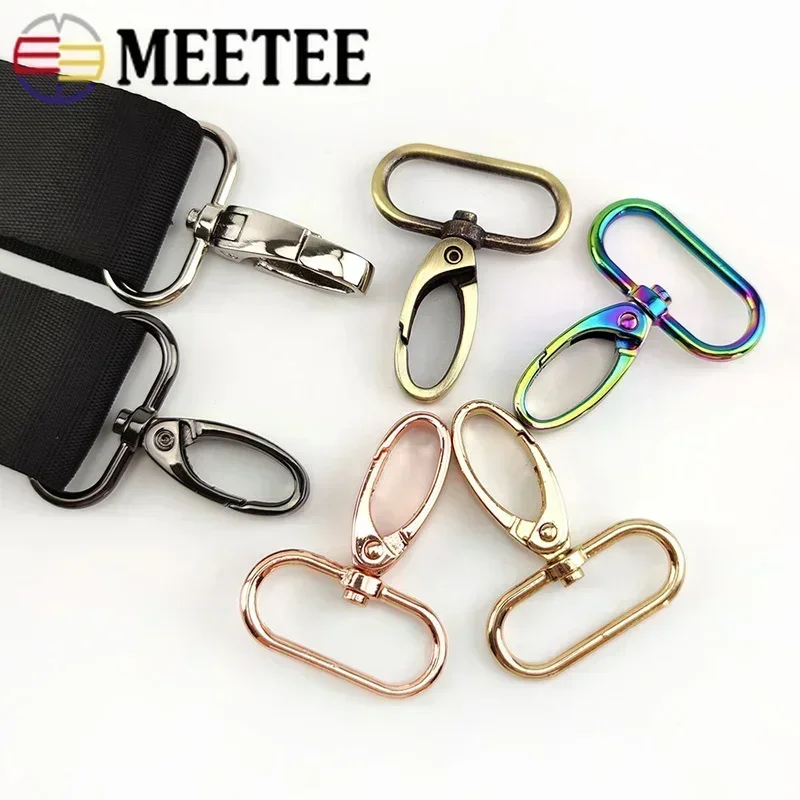 Meetee 10/20Pcs 16/20/26/32/38/50mm Metal Bag Strap Buckles Lobster Clasp Collar Carabiner Snap Hook DIY KeyChain Bags Accessory