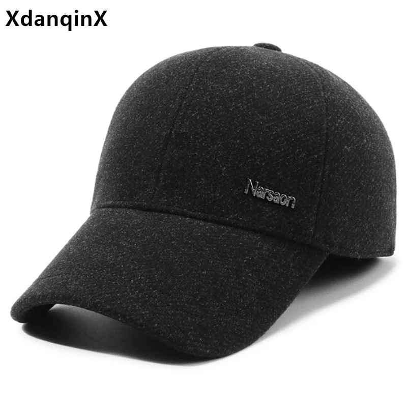 

Snapback Cap Winter Men's Cap Plush Thickened Warm Baseball Caps For Men Coldproof Earmuffs Hats Cycling Sports Cap Dad's Hat