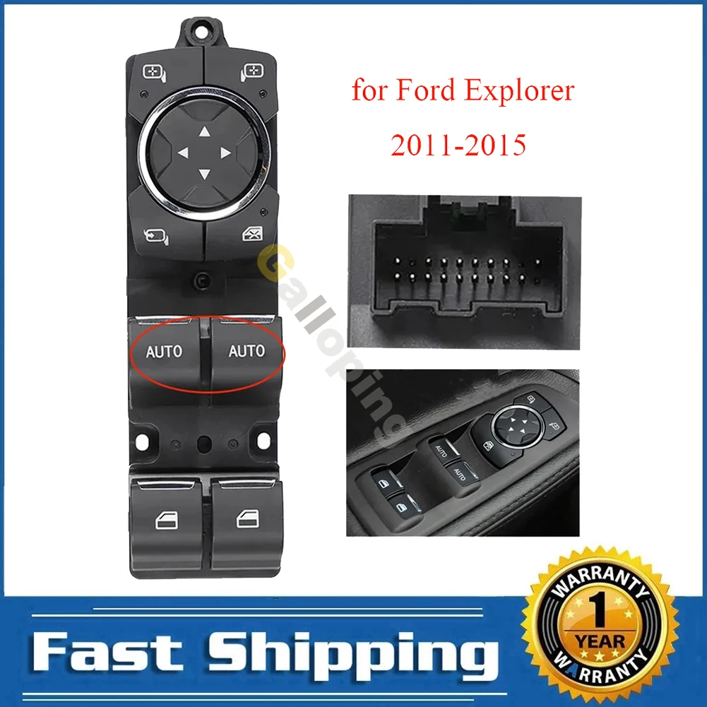 For Ford Explorer 2011 2012 2013 2014 2015 Front Electric Power Master Window Control  Switch Button 17 Pins BB5T-14540-AGW