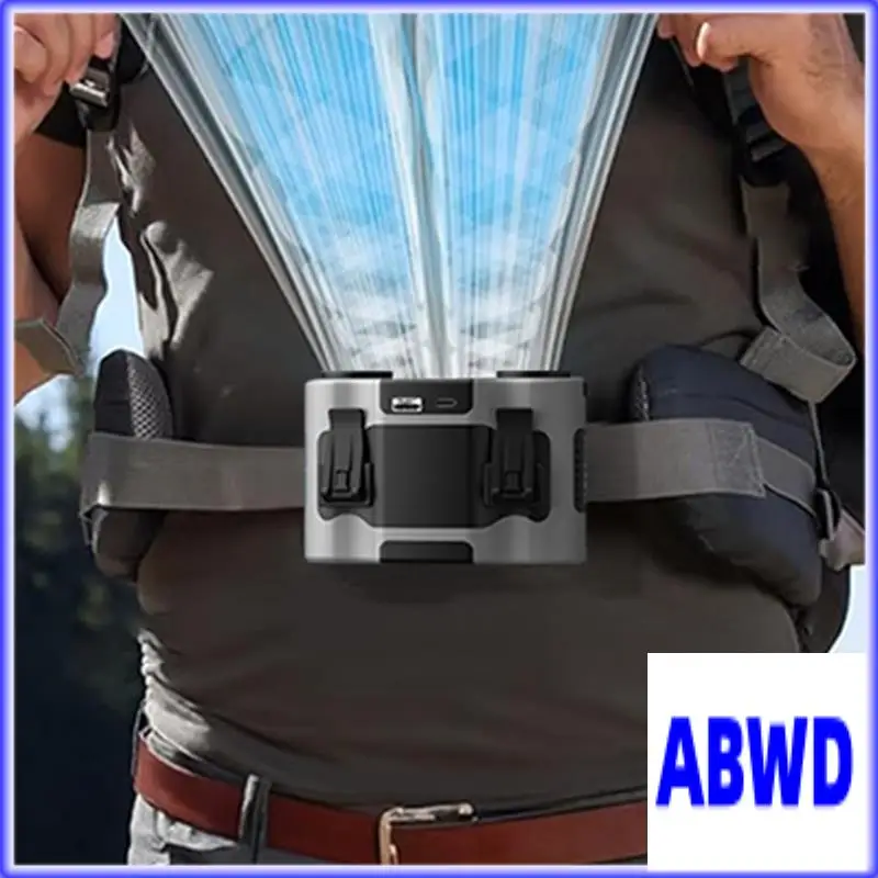 مروحة WD مثبتة على الخصر، عمر بطارية طويل، مروحة تخييم خارجية، موقع بناء كبير، مروحة محمولة مثبتة على الخصر، مروحة صغيرة