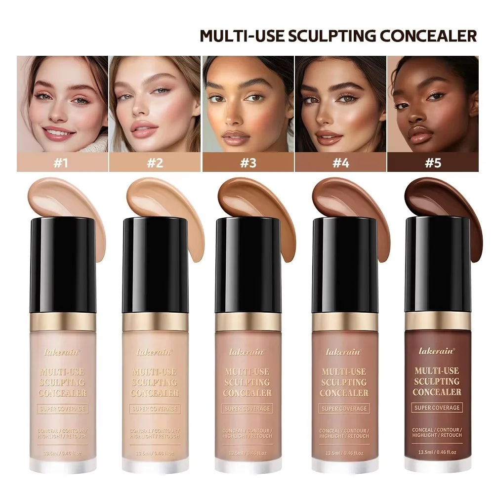 Correcteur liquide imperméable, mat, haute couverture, contrôle de l'huile, fond de teint pour cernes, modification du visage, cosmétiques de contour