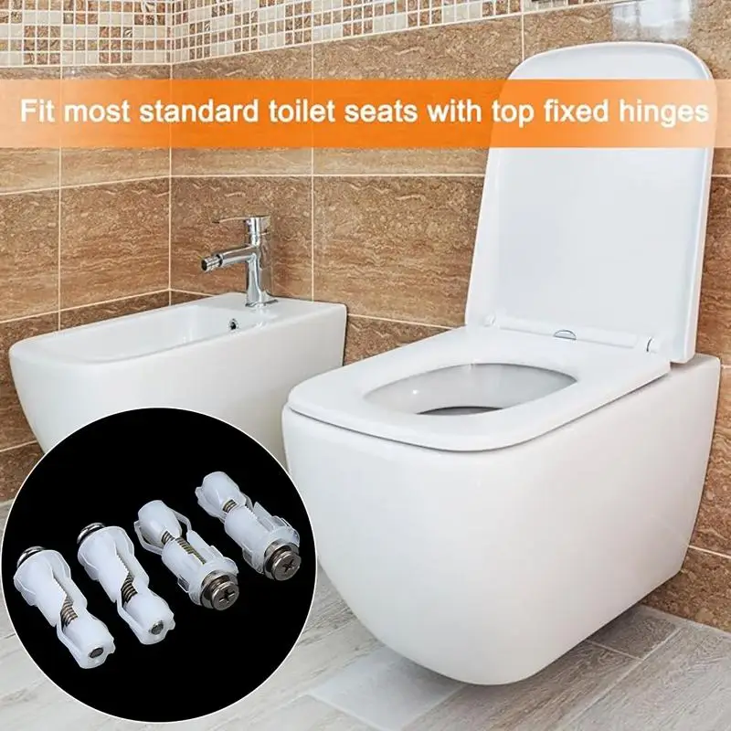 User Friendly 4Pcs Toilet Lid Fixing Screw Replacement Kit with Nut Cover Easy Operate for Home WC Pan DIY Repair