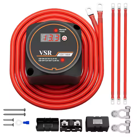 Smart Dual battery Isolator Kit with / Without LED Voltage Display 12V 140 Amp Waterproof VSR Car Sensitive Relay Kit For Car RV