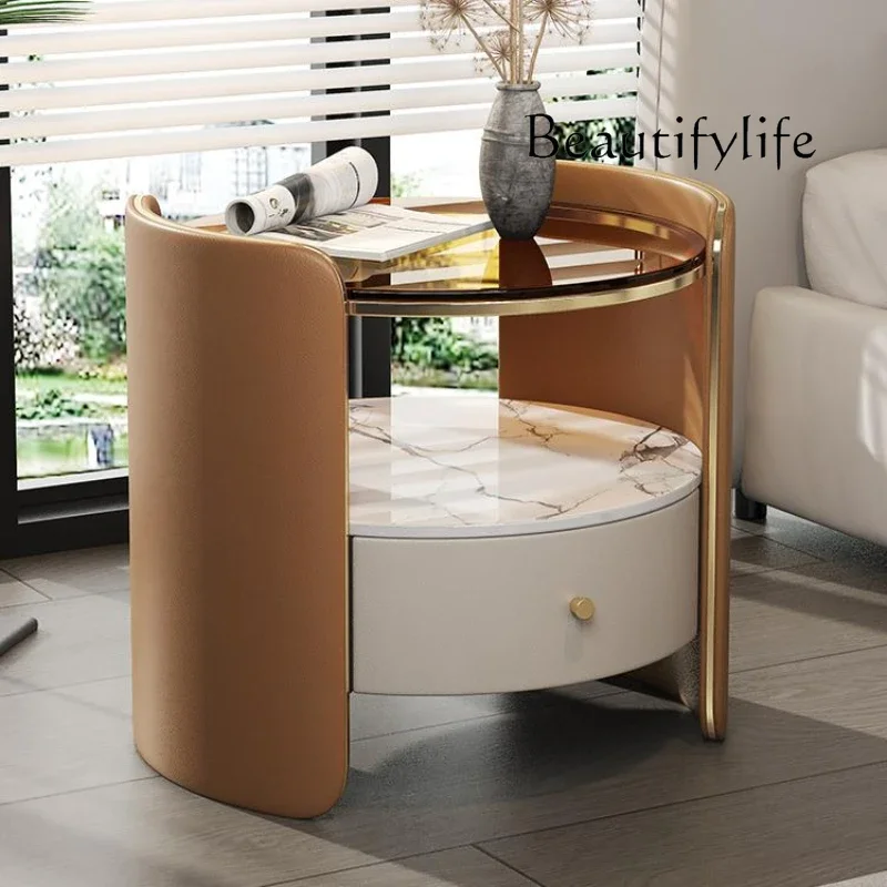 R منضدة الشمال الفاخرة أدراج التخزين الجمالية طاولة السرير الإيطالية الحديثة بسيطة Mesita De Noche أثاث غرفة نوم