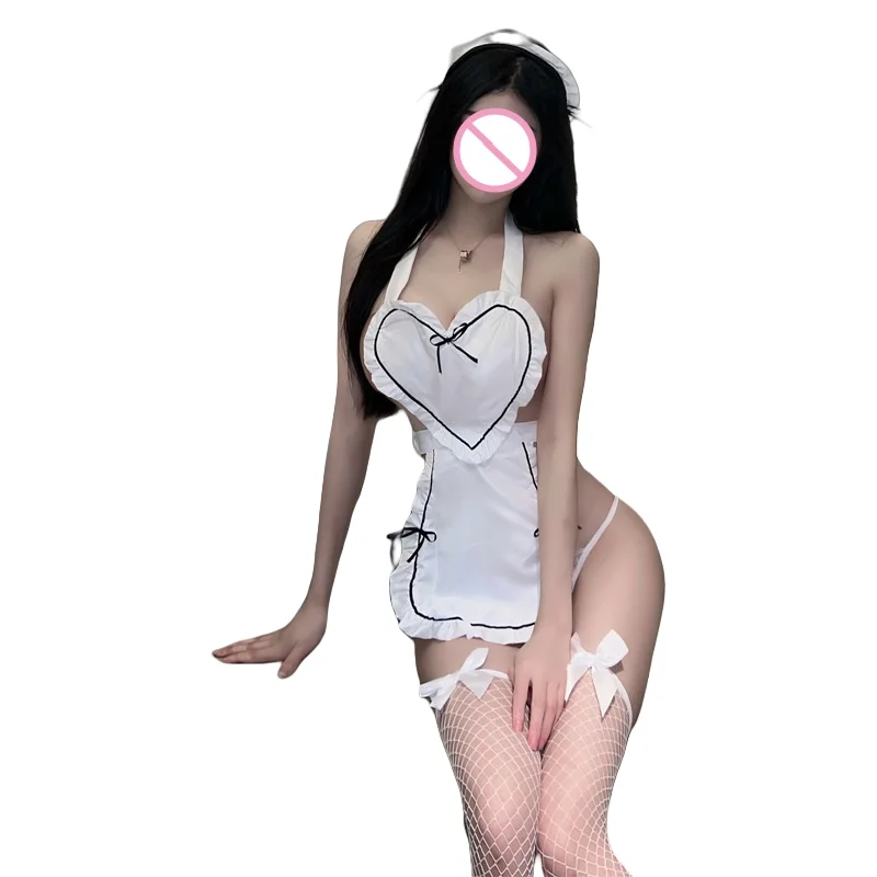 Nueva lencería Sexy picardías vestido de sirvienta uniforme disfraz juego de rol ropa exótica conjunto de ropa interior de moda disfraces