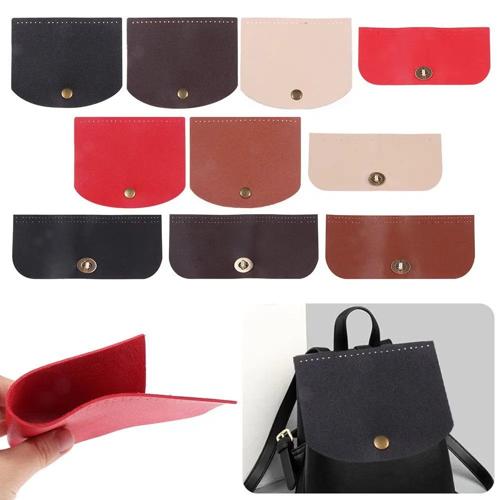 Bolso de ganchillo hecho a mano para bolso de punto, bolso de cuero PU, cubierta de solapa, Material de solapa