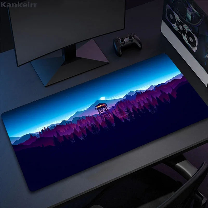 Imagem -02 - Grande hd Mouse Pad para Gamer Tapete de Rato Antiderrapante Tapetes de Jogo Floresta Profunda Firever Personalizado Escritório Computador Xxl