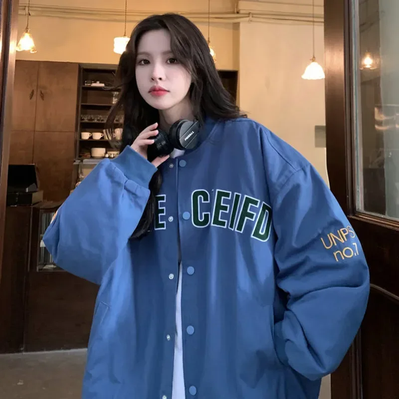 Women Mid-Length Thick Loose Ins Bread Coats Jacket Down Padded Jackets Autumn Winter New Korean Style Overcoats Female Parkas