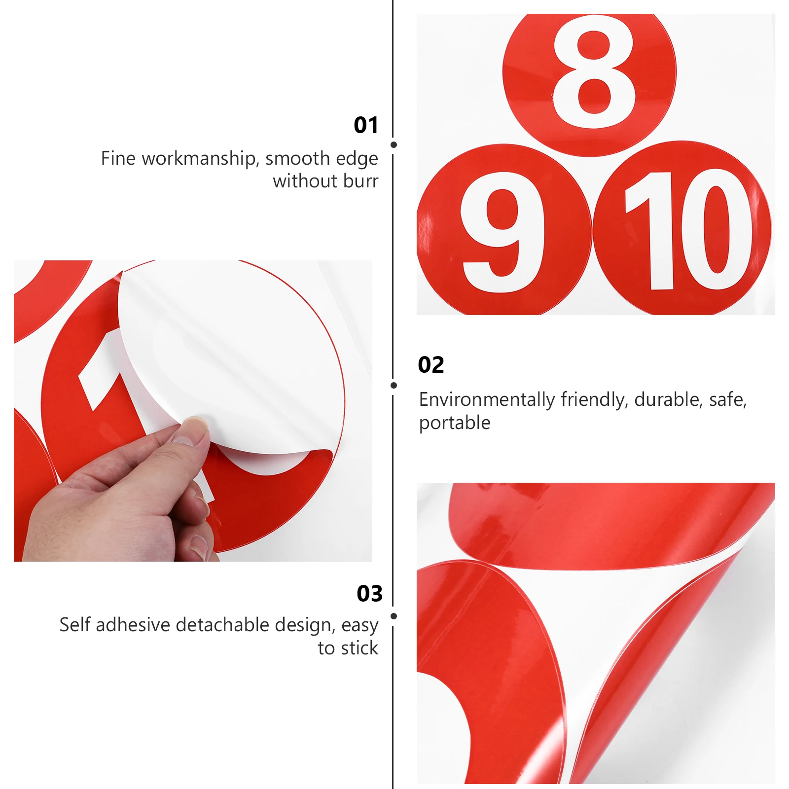 

2 Sheets Large Round Waterproof Number Stickers Pvc Adhesive Removable Decoration Stickers For Home Appliances Crafts