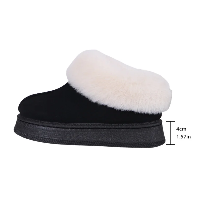 2025Thick-Soled Fleece-Lined Short Snow Boots for Women, Plus Size, Large Size, Furry Thick-Soled Cotton Shoes
