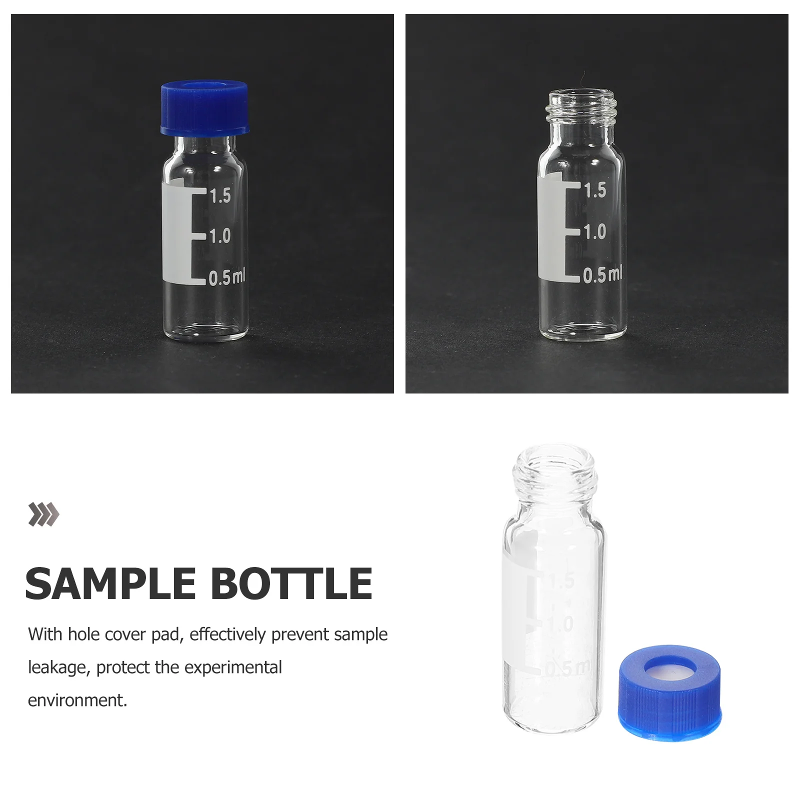 

100Pcs Small Glass Vials 2Ml with Lids Clear Sampling Vials for Laboratory Use Leak Resistant Stable Bottom Design
