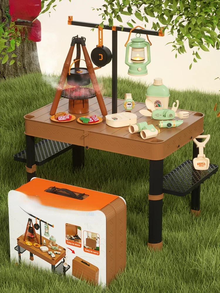 Children's outdoor storage table camping set play house toy suitcase online celebrity birthday gift