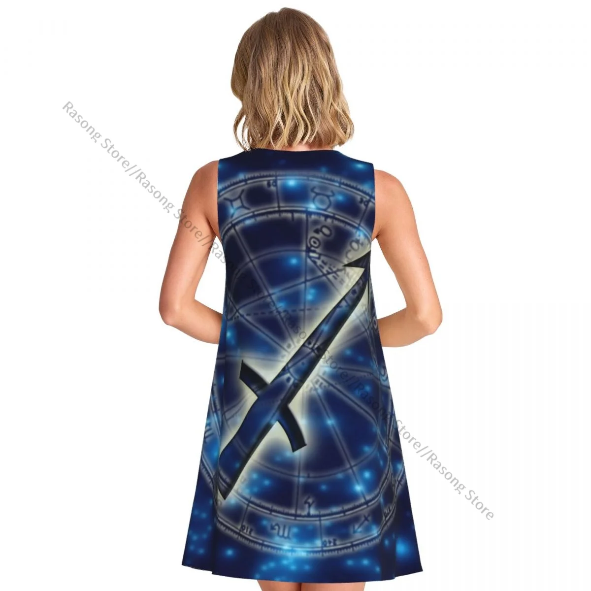 ชุดสตรีฤดูร้อนชุดลําลองเสื้อยืดชายหาดปกคลุมราศีธนูโหราศาสตร์ชุดถัง