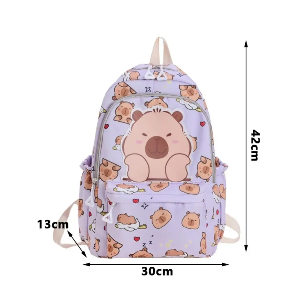 Mochila escolar de nylon de alta qualidade, mochila capivara de grande capacidade, à prova d'água, para viagem, meninos/meninas