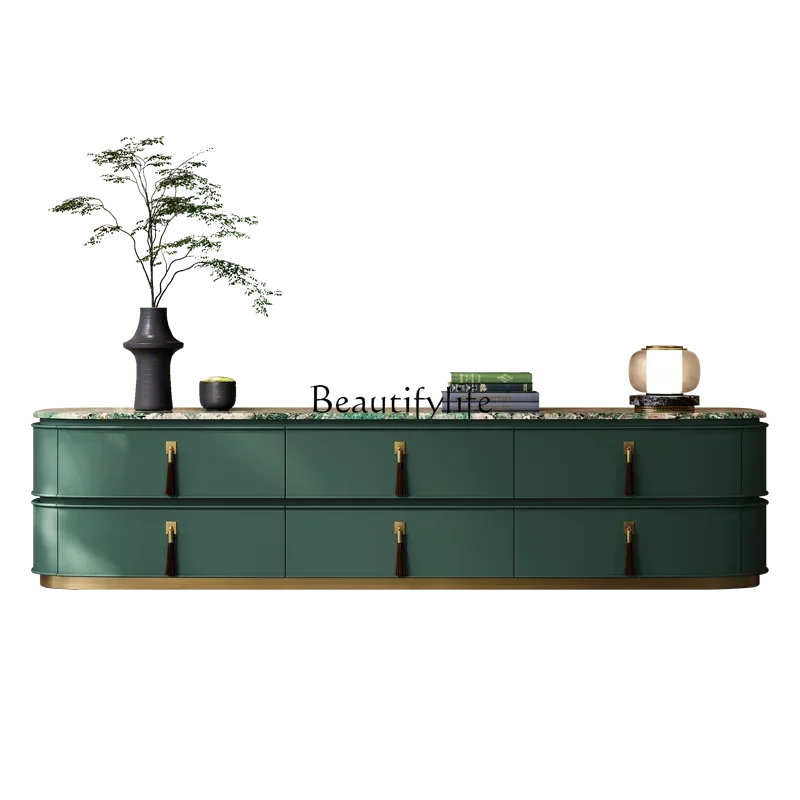 

FG44Light luxury TV cabinet, living room fashion customization, post-modern Italian high-end marble coffee table floor cabinet