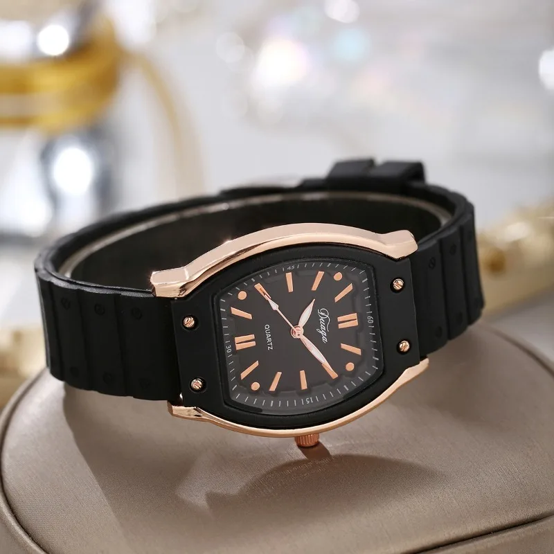 

Модные простые женские часы Tonneau с силиконовым ремешком, женские кварцевые часы, спортивные бренды, женские деловые часы, подарки, наручные часы