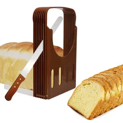 Toast Bread Slicer Stand Plastic Foldable Loaf Cutter Rack Cutting Guide Slicing Tool Bakeware