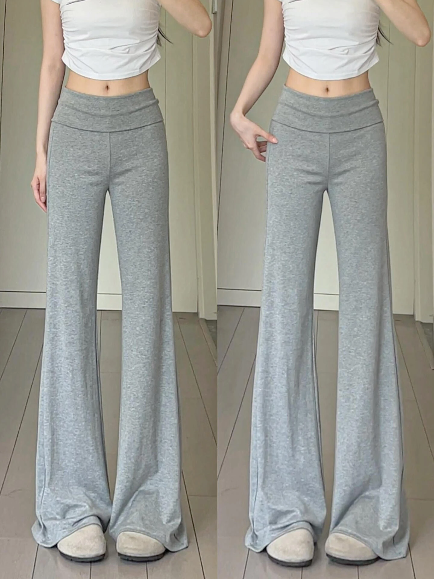 Low-Waist Bell Bot Pants Women's Summer Thin American Sle Casual Pants Skinny Women's Spor Sweatpants High Waist YFS