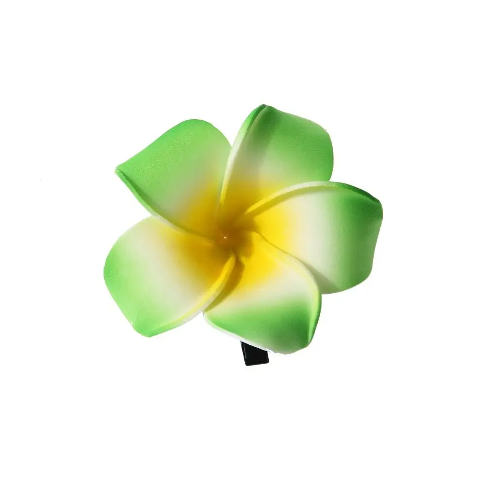 

Frangipani Flower Hair Clip Mid Size Plastic Gradient Flower Hairpins Barrettes Beach Headwear Girls Duckbill Clip Streetwear