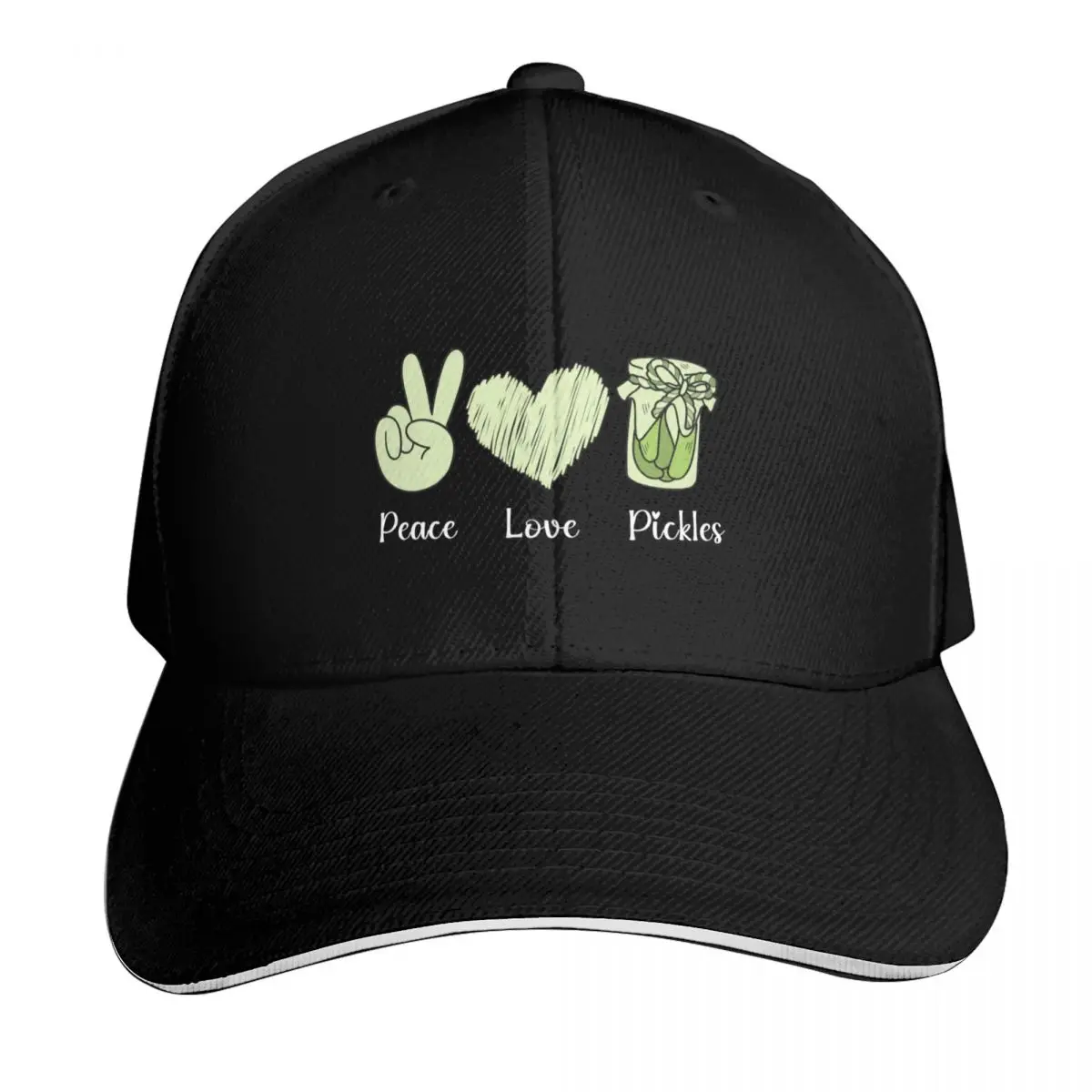 

Funny Pickle Lover Peace Love Pickles Baseball Cap Hat Man Luxury Uv Protection Solar Hat fashionable Women Hats Men's