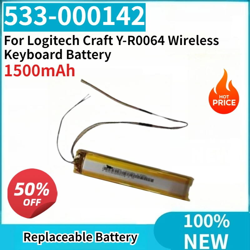 

Brand New High Quality 533-000142 1500mAh Wireless Keyboard Battery for Logitech Craft Y-R0064