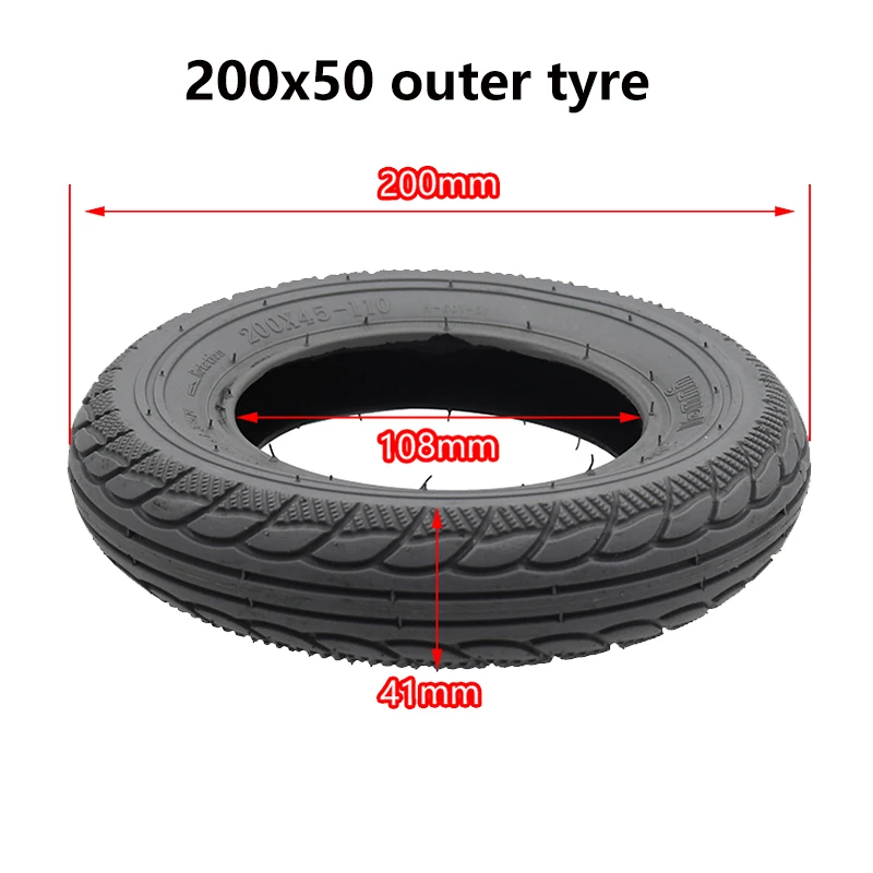 good quality For 8 Inch Electric Scooter Wheelchair Baby Carriage Trolley 8x1 1/4 Tyre Parts 200x45-110 Inner Tube Outer Tire