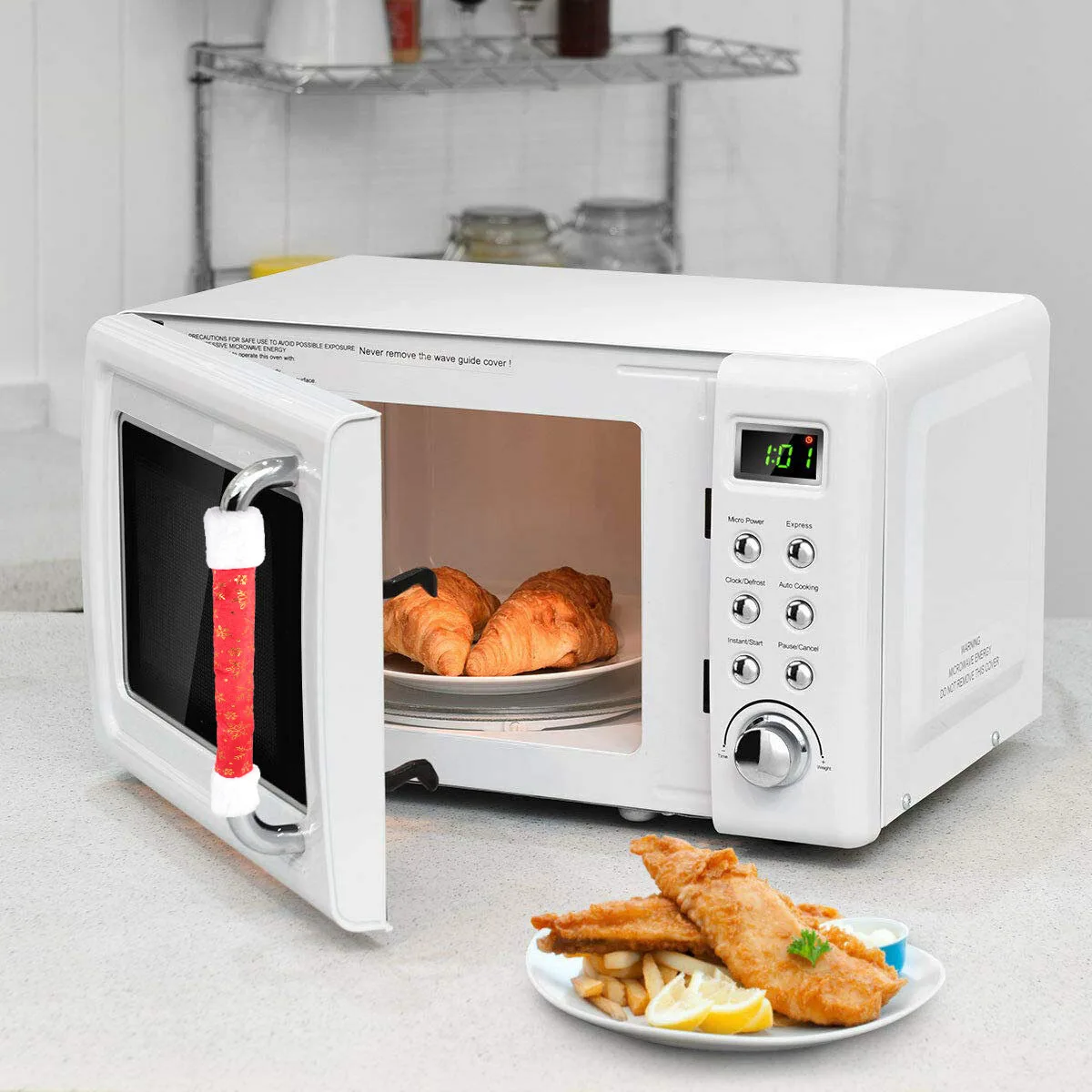 

4pcs Refrigerator Covers Snowflake Design Washable Appliance Protectors Christmas Decorations Door Handle Cover Refrigerator