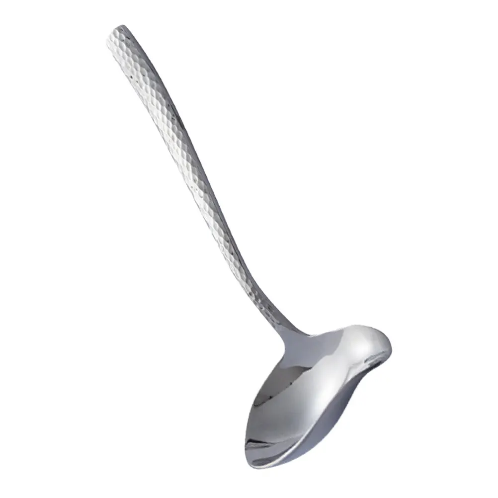 

Hammered Stainless Steel Soup Spoon Thickened Kitchen Serving Spoon For Hot Pot Oil Pouring Home Restaurant Use