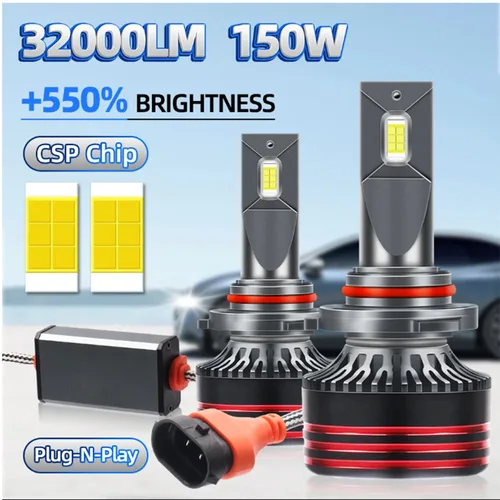 Imagen 2 del producto 2 uds actualización 9005/HB3 9006/HB4 H7 H11 H4 H1 bombillas de faros LED haz alto y bajo 130W 23000LM 500% más brillante 6000K