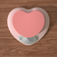 5kg-1g/3kg-0.1g Heart-shaped Kitchen Scale Pink Food Balance Measuring Weight In Grams Portable Electronic Scales Baking Tools