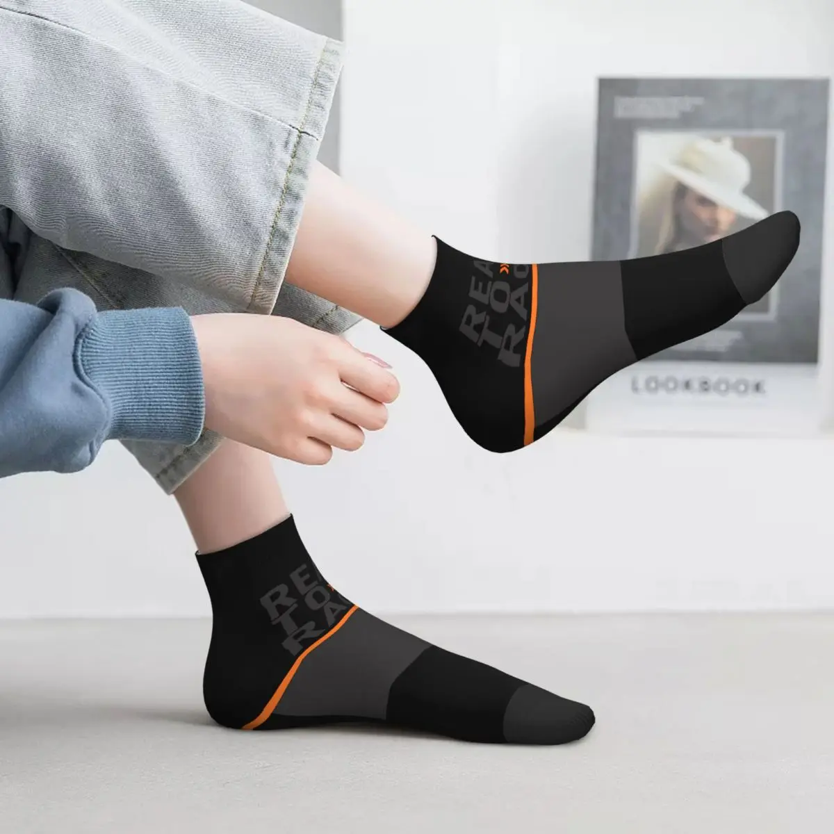 Fun Printing Ready To Race Socks for Women Men Stretch Summer Autumn Winter Racing Sport Motorcycle Rider Crew Socks