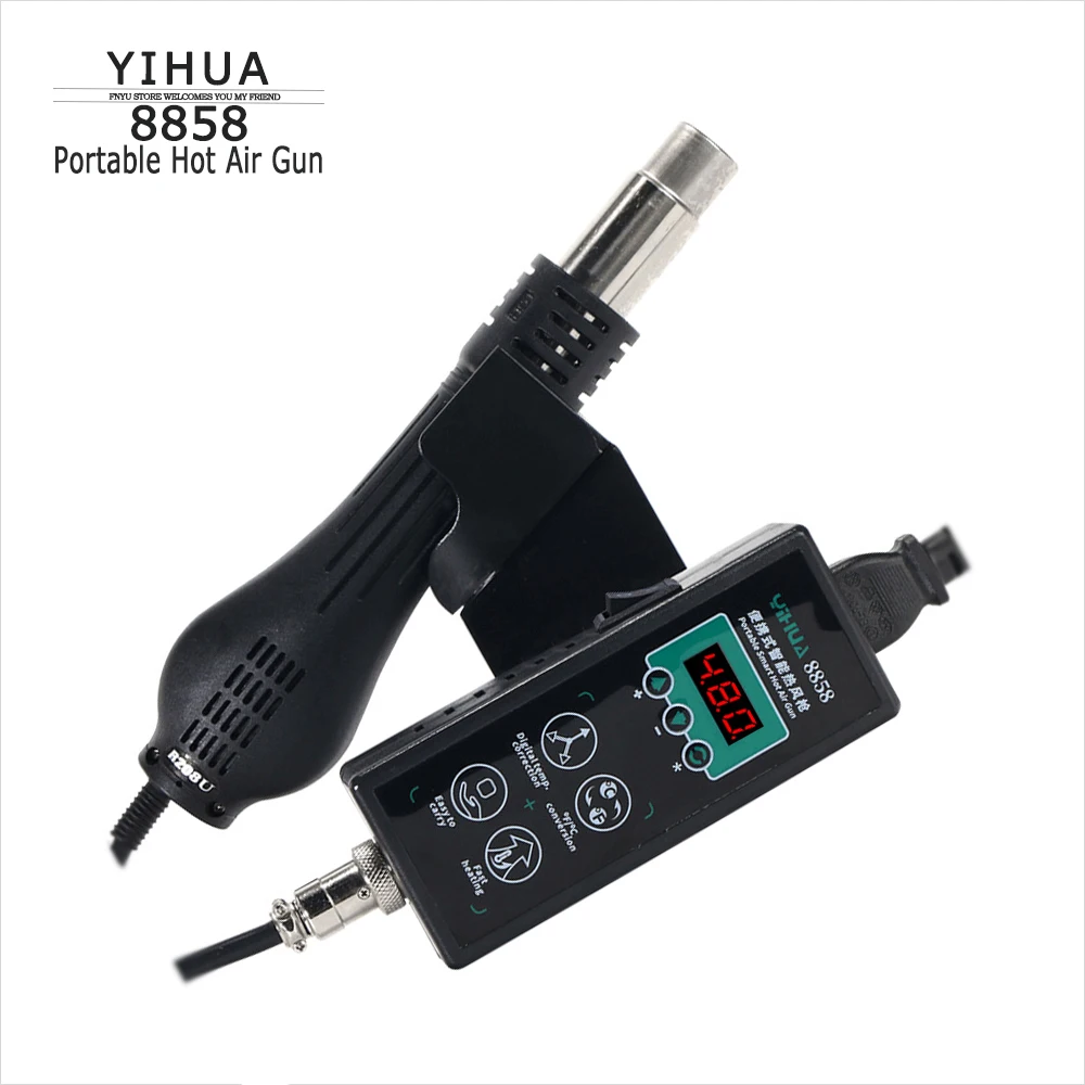 yihua bga retrabalho estacao de solda hot air gun secador de cabelo smd smt soldagem ferramenta de reparo display digital led 8858 700w 01