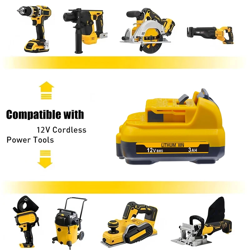 لبطارية ليثيوم أيون ديوالت DCB120 ، لبطارية ديوالت 12 فولت ، DCB122 ، DCD710.DCB123 ، DCB125 ، DCB124 بطارية أداة الطاقة