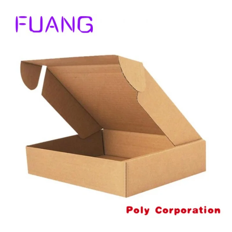 Custom  Kraft Corrugated Box Manufacturer Simple Easy Folding Book Shaped Delivery Carton Corrugated Blackpacking box for small 