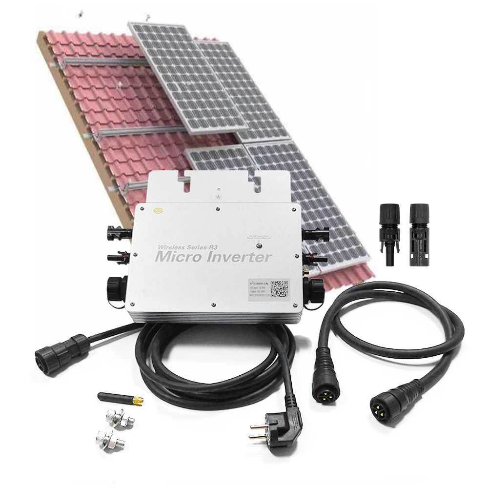 600W 50/60Hz Single Phase Grid Microinverter 20-50V Input 99.7% Efficiency WiFi MPPT System