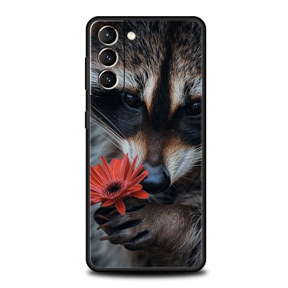 Custodia per telefono per Samsung Galaxy S25 S24 S23 S22 S20 S21 FE Ultra S25 Edge S10 Plus 5G Custodia morbida in TPU Mapache Fundas Capa Bag