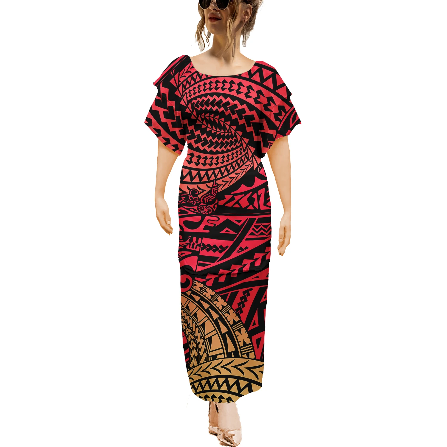 Tonga puletasi samoa set Dress Polynesian Style 2 Piece Set Clothing Samoa Women Dresses