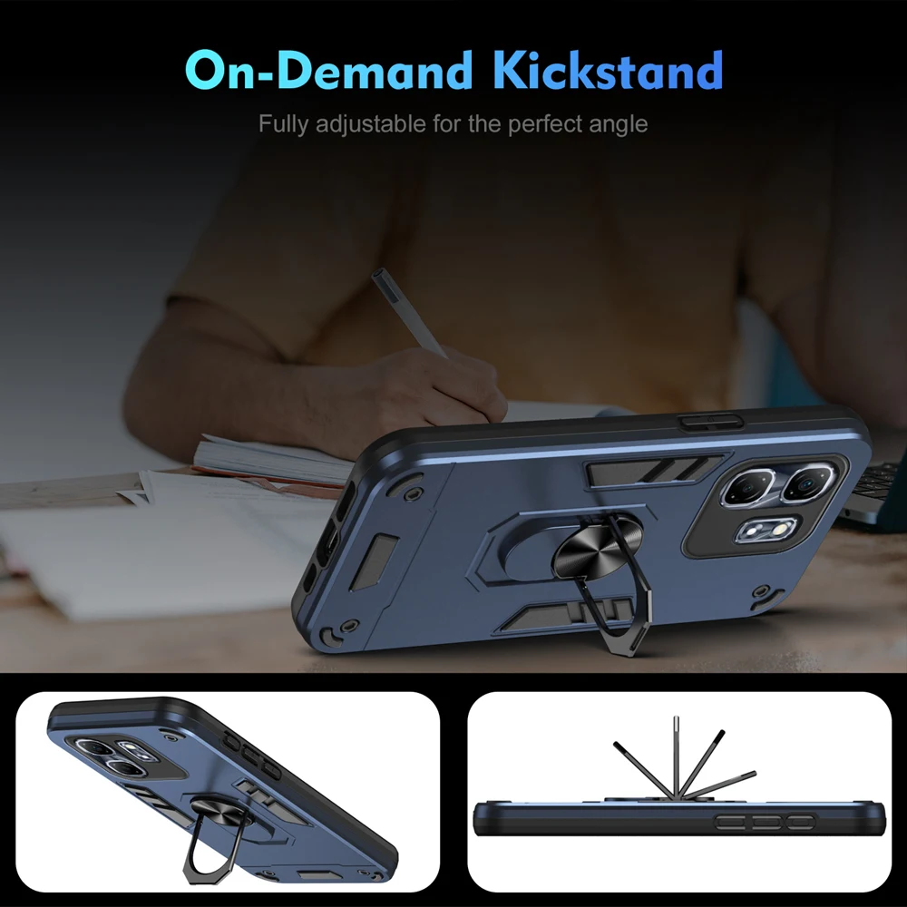 حافظة KEYSION مقاومة للصدمات لهاتف انفينيكس هوت 50i من السيليكون + حامل حلقي لحماية الكمبيوتر غطاء خلفي للهاتف لهاتف انفينيكس سمارت 9 9 HD