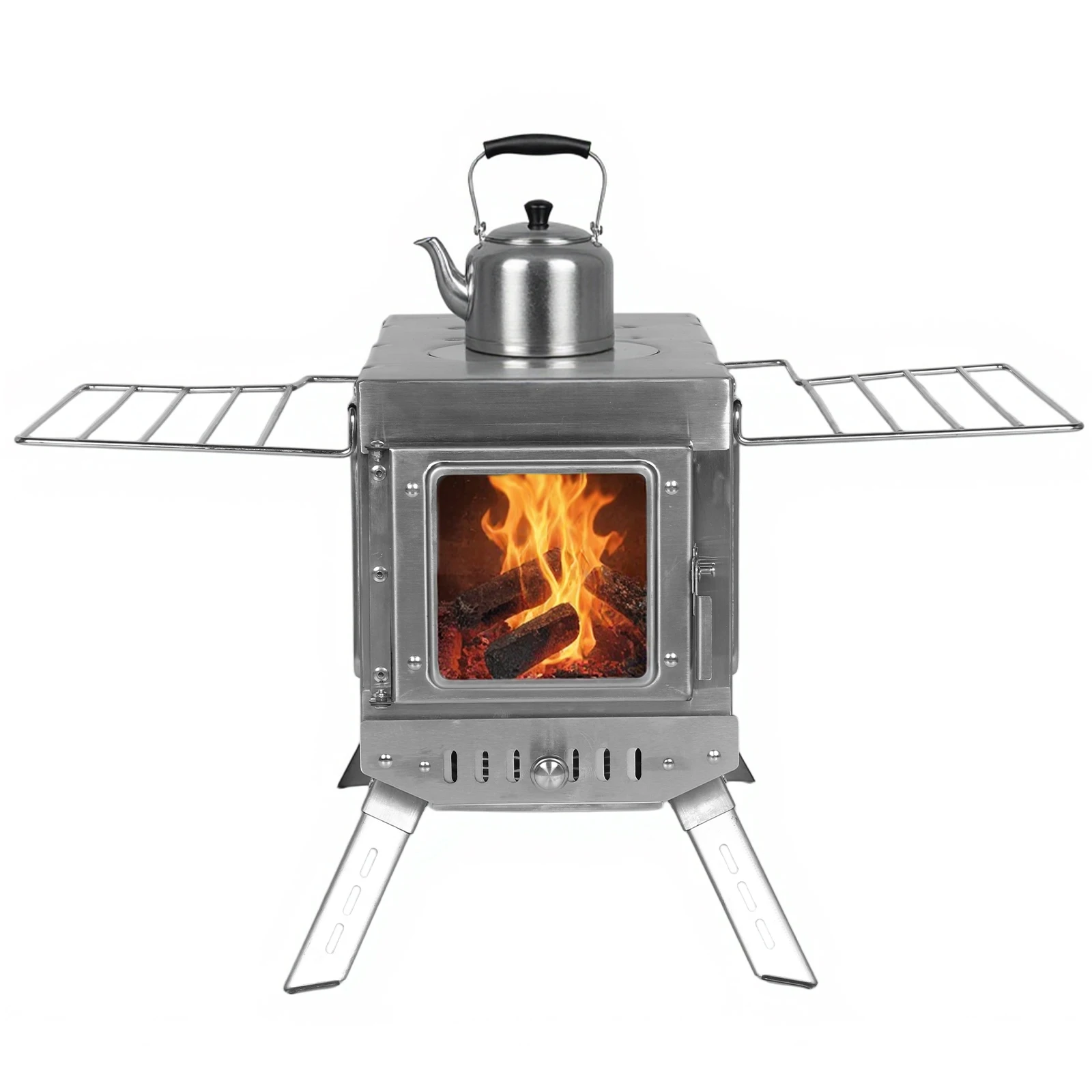 

Большая походная печь-плита для кемпинга, уличная, из нержавеющей стали, с быстрой сборкой, для походов и пеших прогулок, печь-обогреватель для кемпинга ﻿