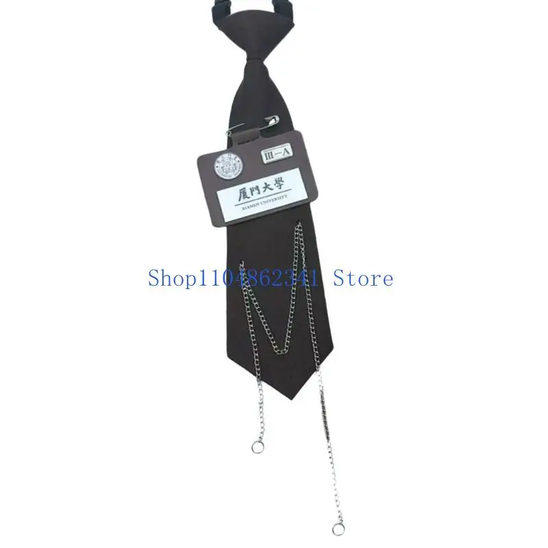 

5asd Профессиональный предварительно завязанный галстук с металлической цепочкой для женщин и девочек, подходящий для деловых и