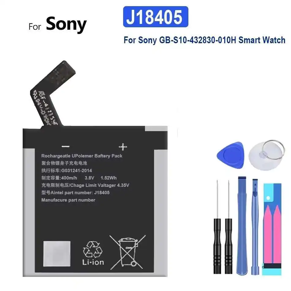 

J18405 400Mah For Sony GB-S10-432830-010H Smart Watch High Compatibility Battery Fast Charging